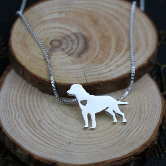 NEW Silver Golden Retriever Lab Dog Necklace - Picture 2 of 2